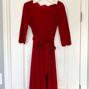 Scallop Edge Fit and Flare Dress